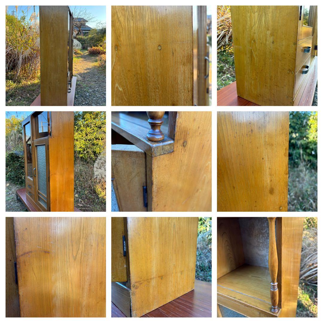 昭和レトロなガラスキャビネット‼️食器棚　飾り棚　書棚