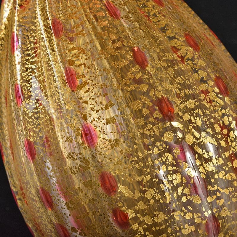 工芸ガラス　金彩　徳利　在銘　箱付　V　R6571