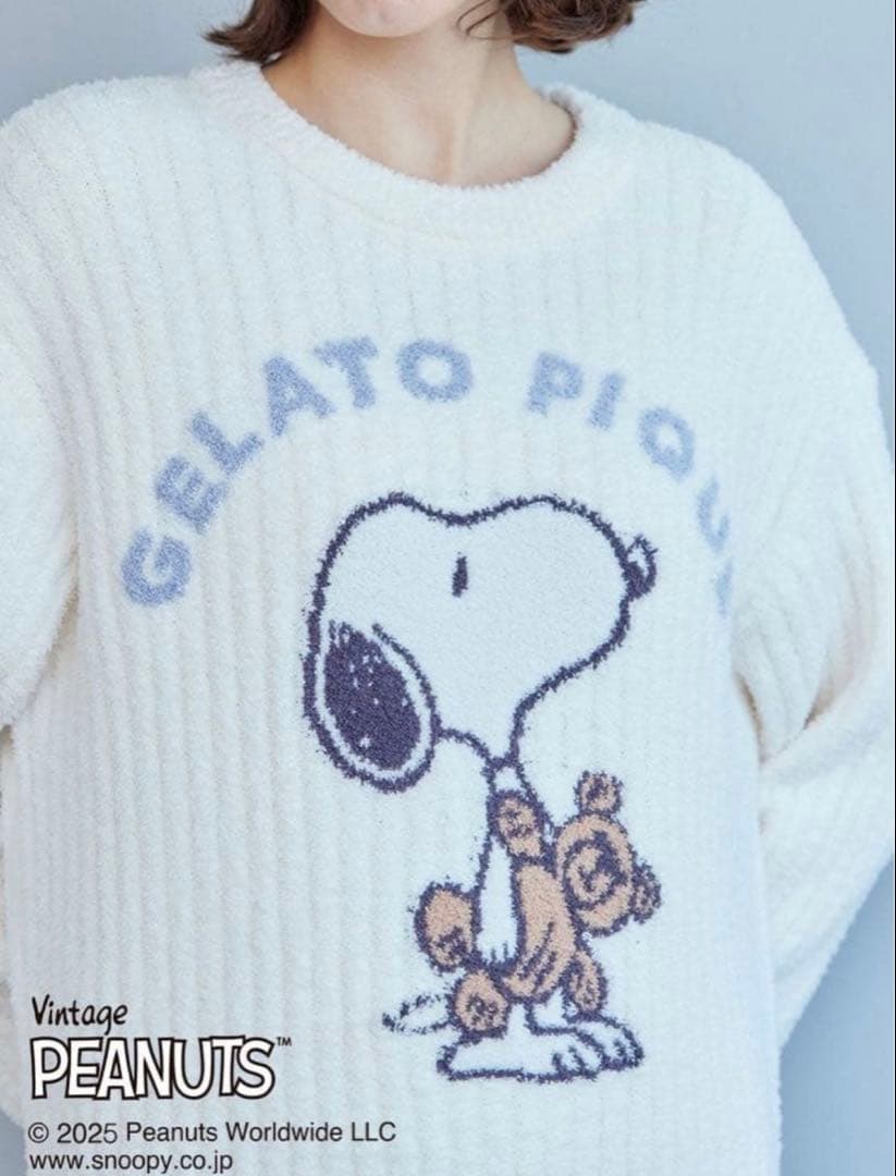 新品 ジェラートピケ SNOOPYジャガードワンピース スヌーピー ジェラピケ