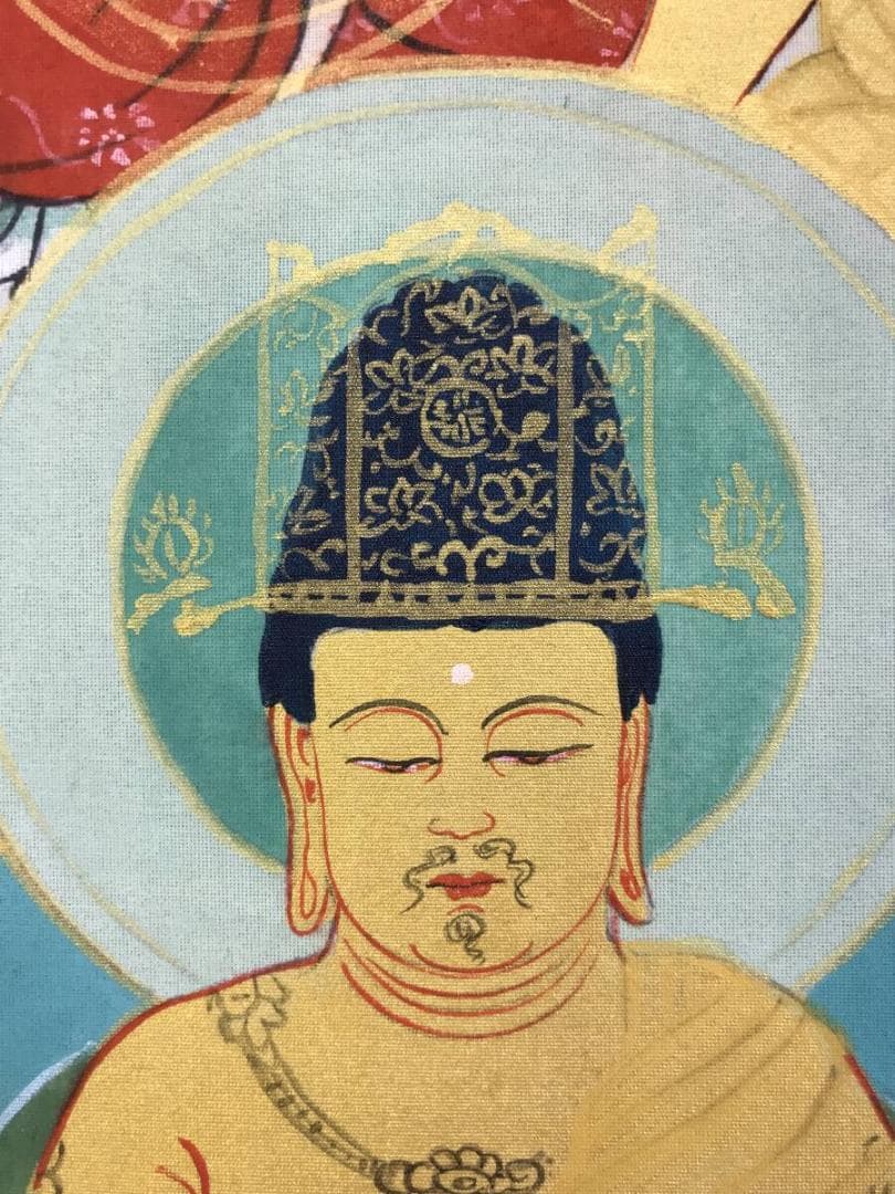 弘法大師/十三佛図/仏掛軸/極彩色/肉筆/掛軸/名家伝来AH-571