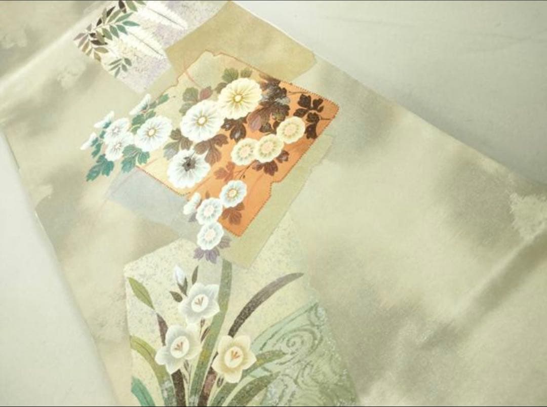 振袖フルセット6点M〜Ｌサイズ　正絹　鴛鴦花文　売り切り終了