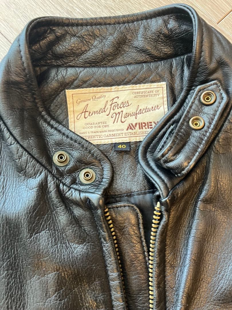 AVIREX-6141052レザージャケット サイズ表記40 Lサイズ
