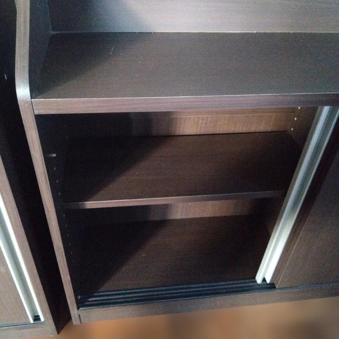 引き取り歓迎★カウンター下収納★ダークブラウン２個セット