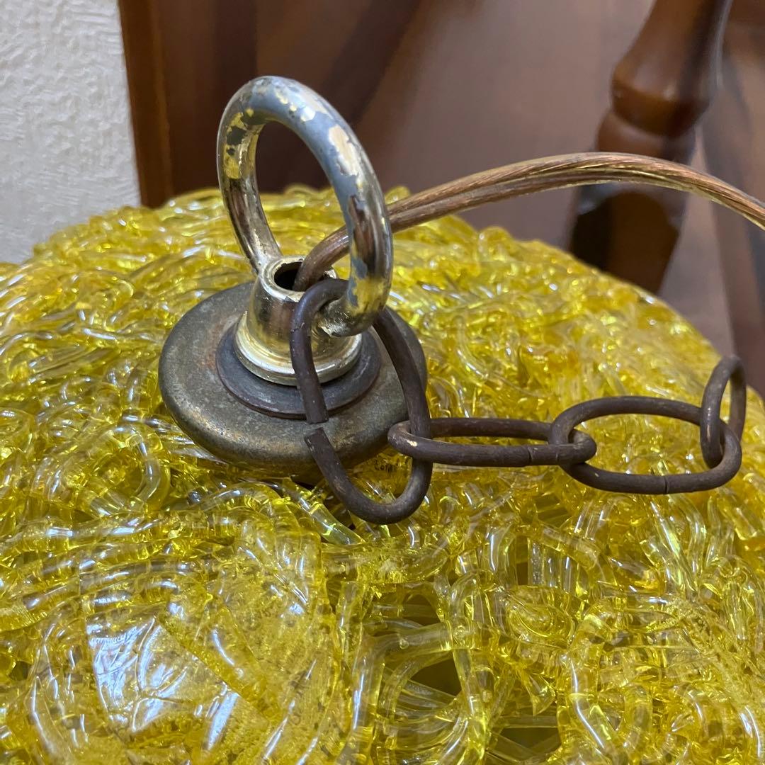 スパゲティペンダントランプ　オレンジ　50-60s ミッドセンチュリー 　球形