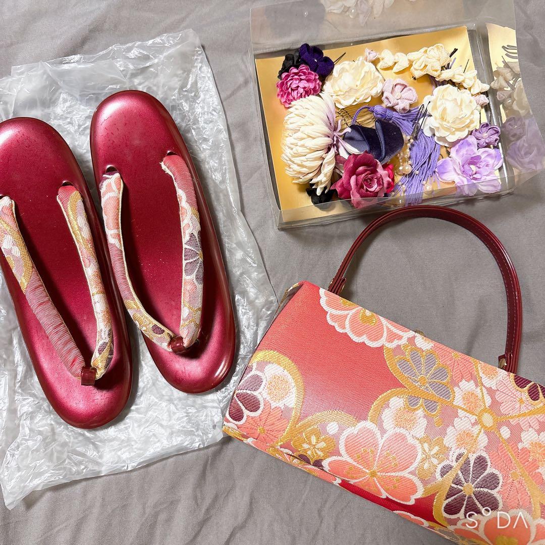 振袖フルセット 紫 白 成人式 結婚式