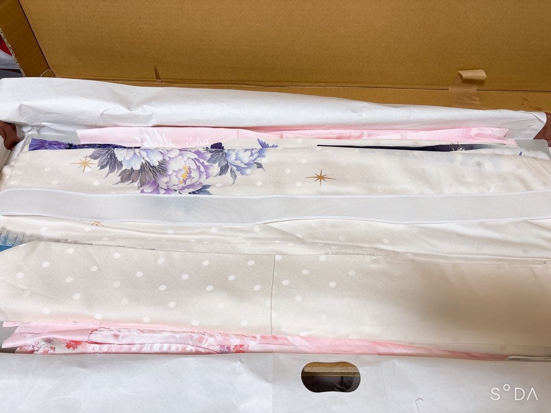 振袖フルセット 紫 白 成人式 結婚式