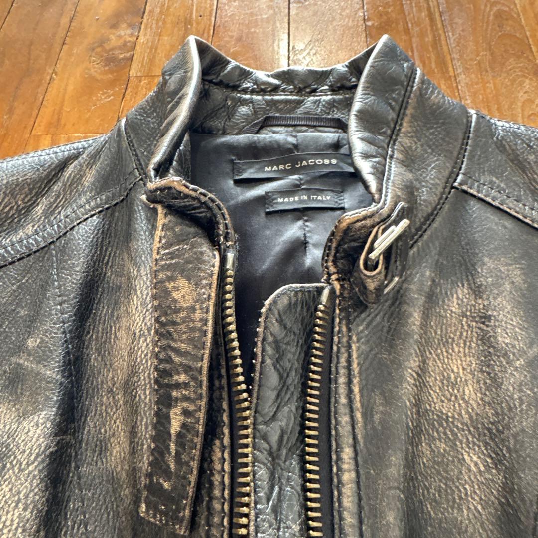 メ*ン様 【美品】マークジェイコブス　レザー　ライダース ヴィンテージ加工　Sサ