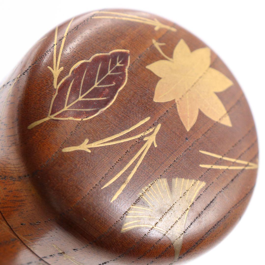 多田桂寛作 虫蒔絵 欅中棗 茶道具 共箱共布　V808