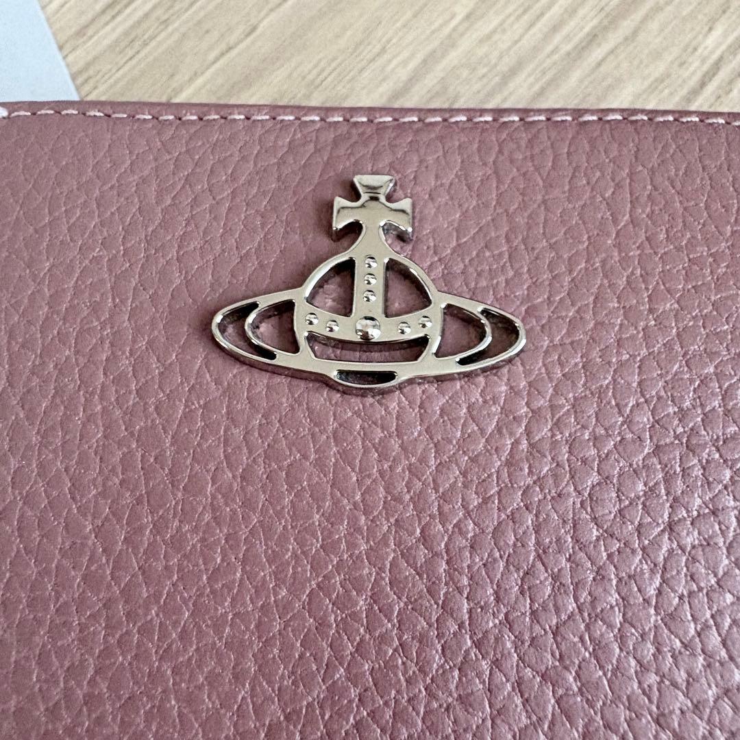 美品　ヴィヴィアンウエストウッド　二つ折り財布　くすみピンク　レディース