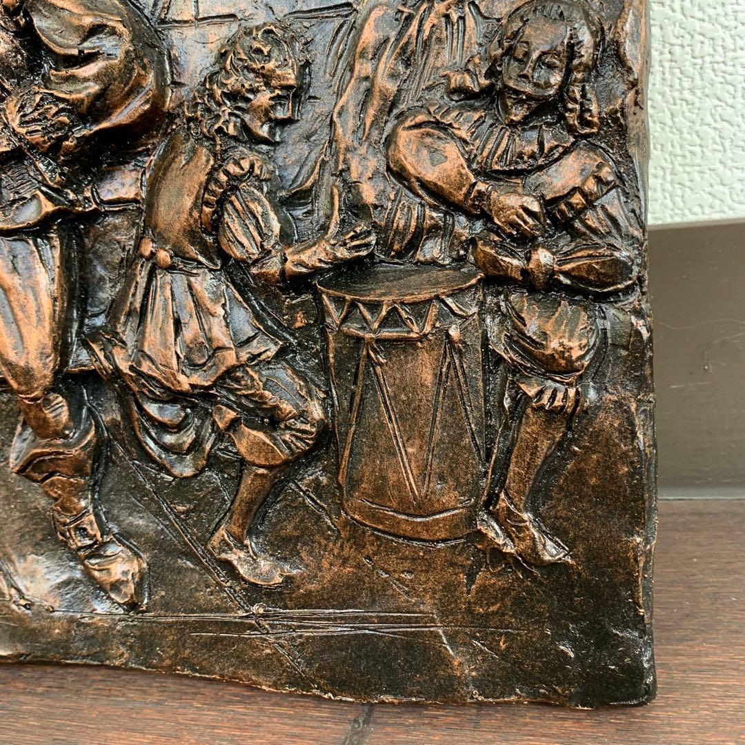 希少 ヴィンテージ 銅色 酒場のレリーフ