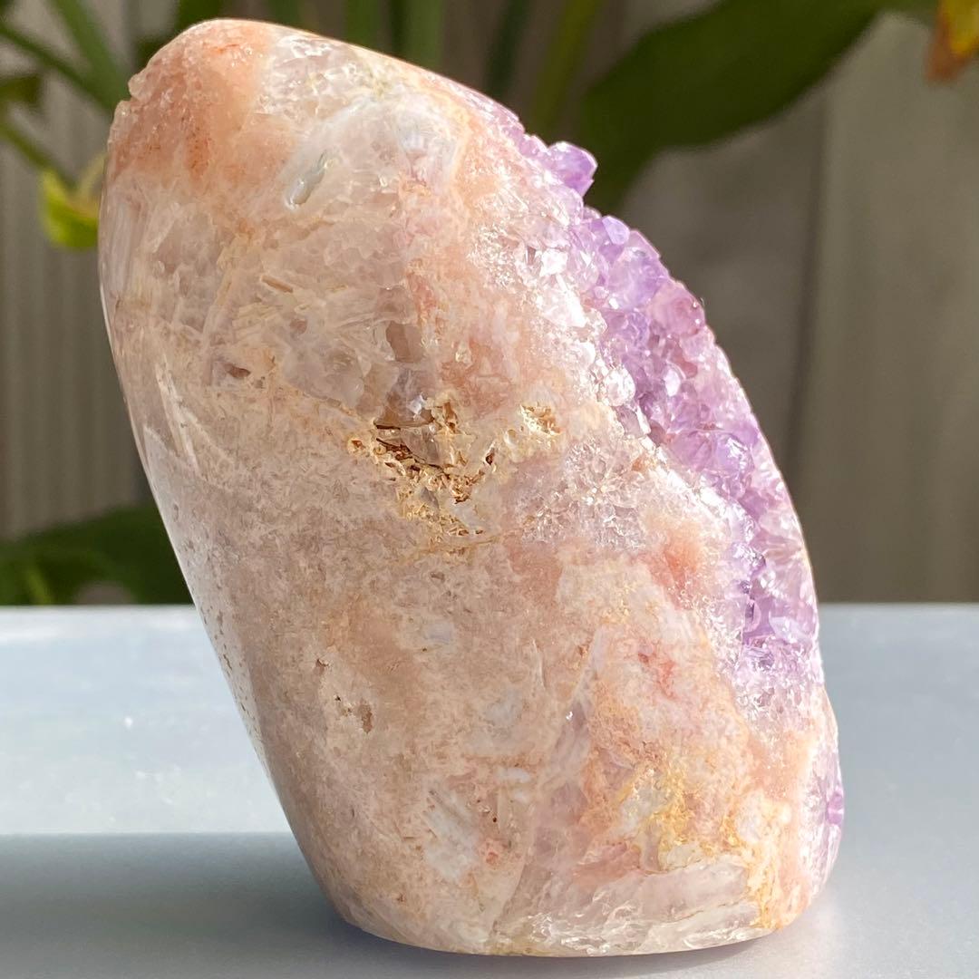 【 天然石 ピンクアメジスト アメジスト ドゥルージー ドーム 紫水晶 】