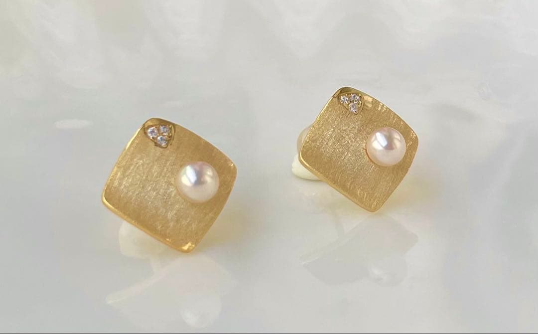 あこや真珠 絶品照り 高品質 s925ピアス ベビーパール ヘアライン加工 上質