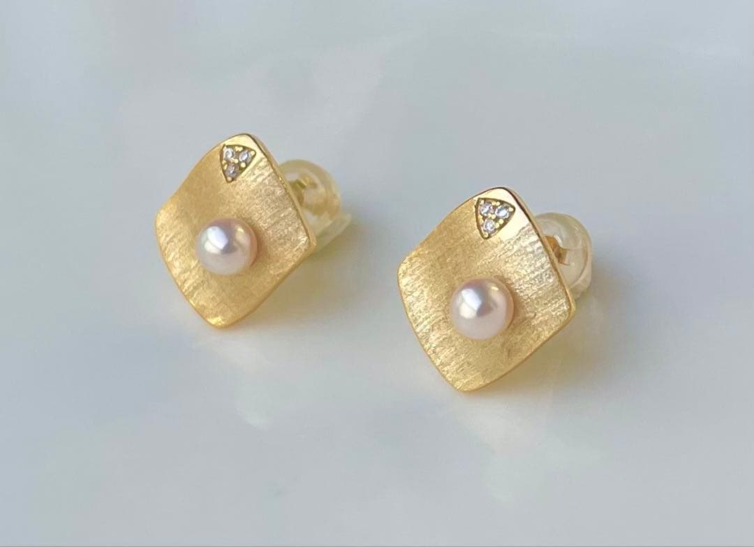 あこや真珠 絶品照り 高品質 s925ピアス ベビーパール ヘアライン加工 上質