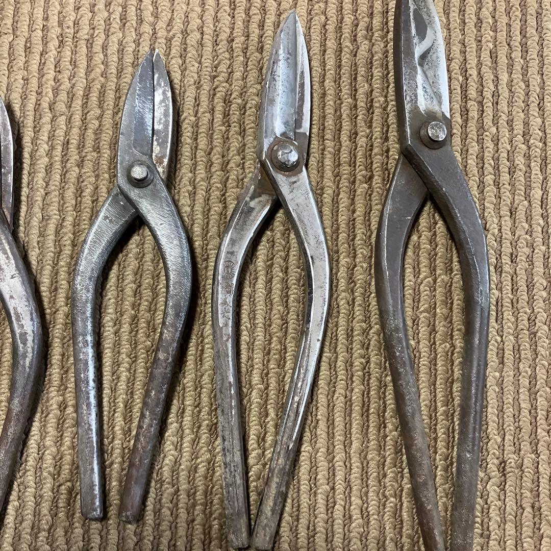 板金鋏　金切鋏　ハサミ　君萬歳　豊光　威光　元成請合　泉作　兼進　レトロ　７本