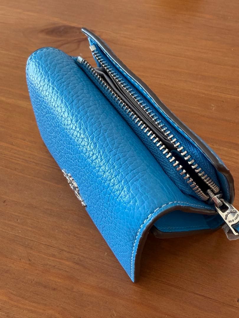 【新品・未使用】COACH 三つ折り財布 CM238-SV ブルー