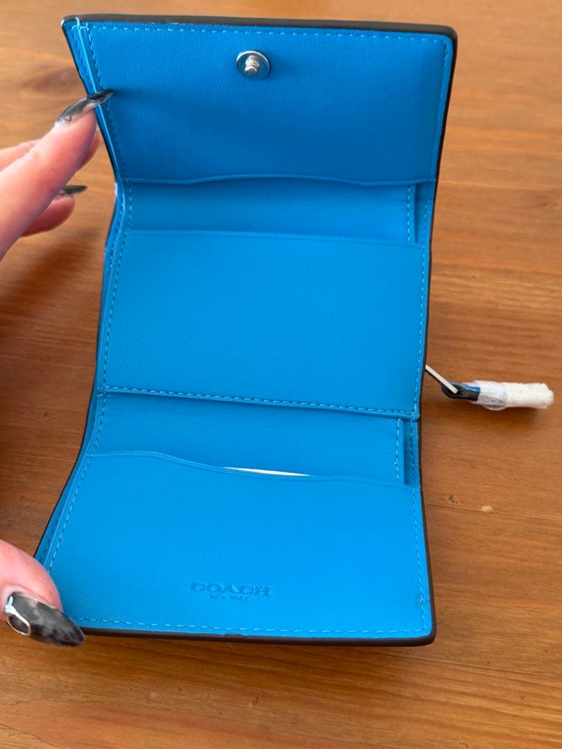 【新品・未使用】COACH 三つ折り財布 CM238-SV ブルー