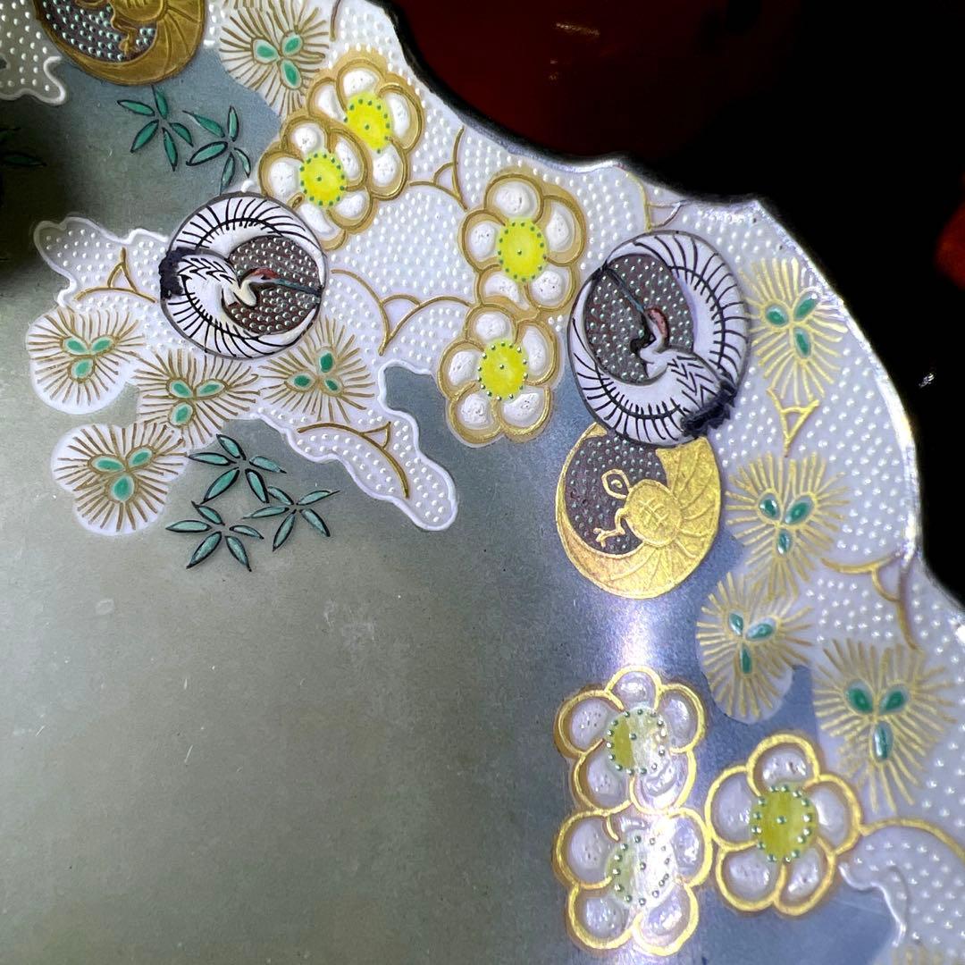 明治初期　九谷焼　朝日向付8客　幅約14.5㎝　東Y7-1219☆1Fトヒウ