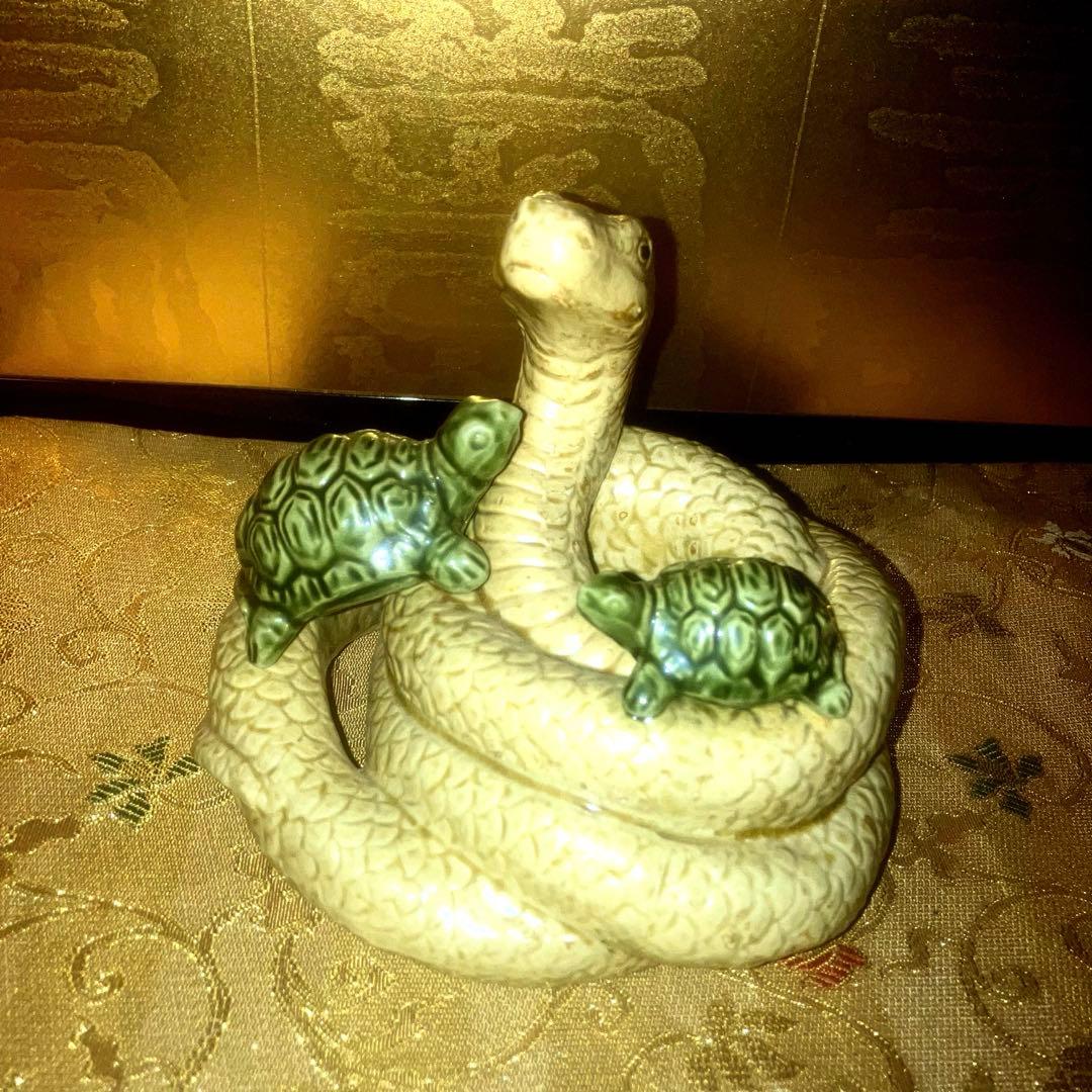 【特級呪物】玄武様の守護神宿る蛇亀のオブジェ　縁起物　風水　四天王　開運　占い
