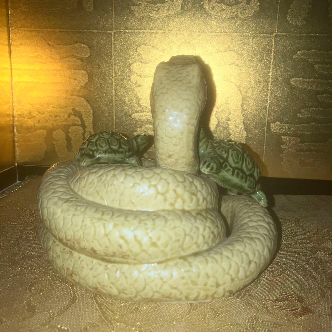 【特級呪物】玄武様の守護神宿る蛇亀のオブジェ　縁起物　風水　四天王　開運　占い