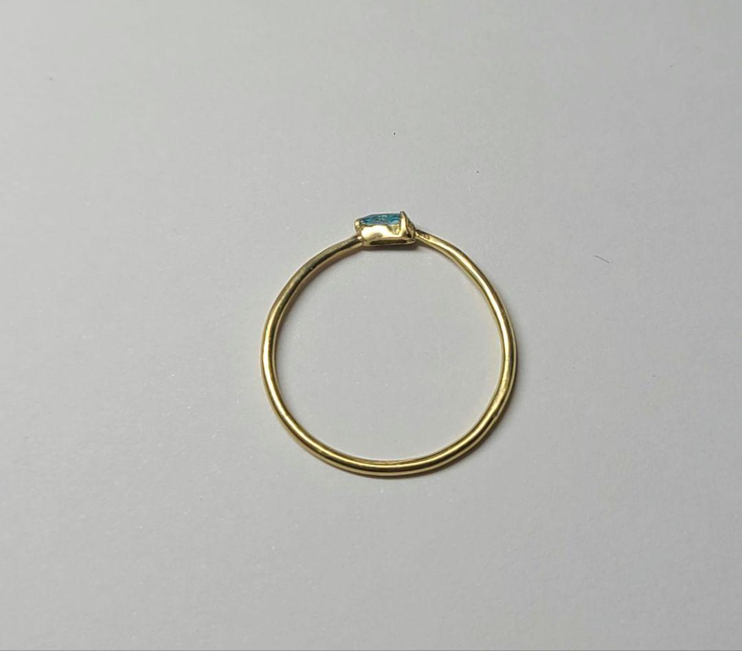 美しい沸き上がるブルーネオン★ブラジルバターリャパライバトルマリン18Kリング★