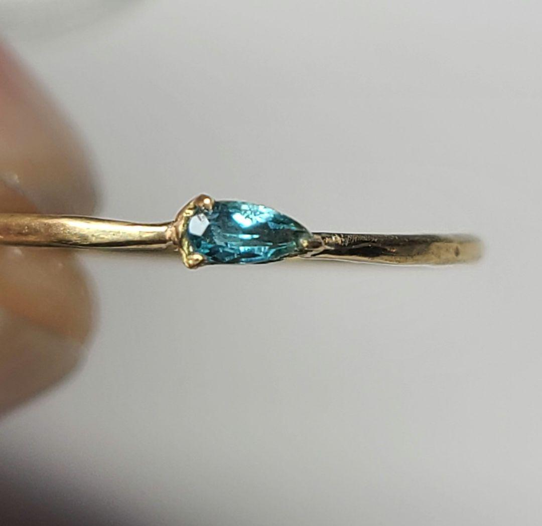 美しい沸き上がるブルーネオン★ブラジルバターリャパライバトルマリン18Kリング★