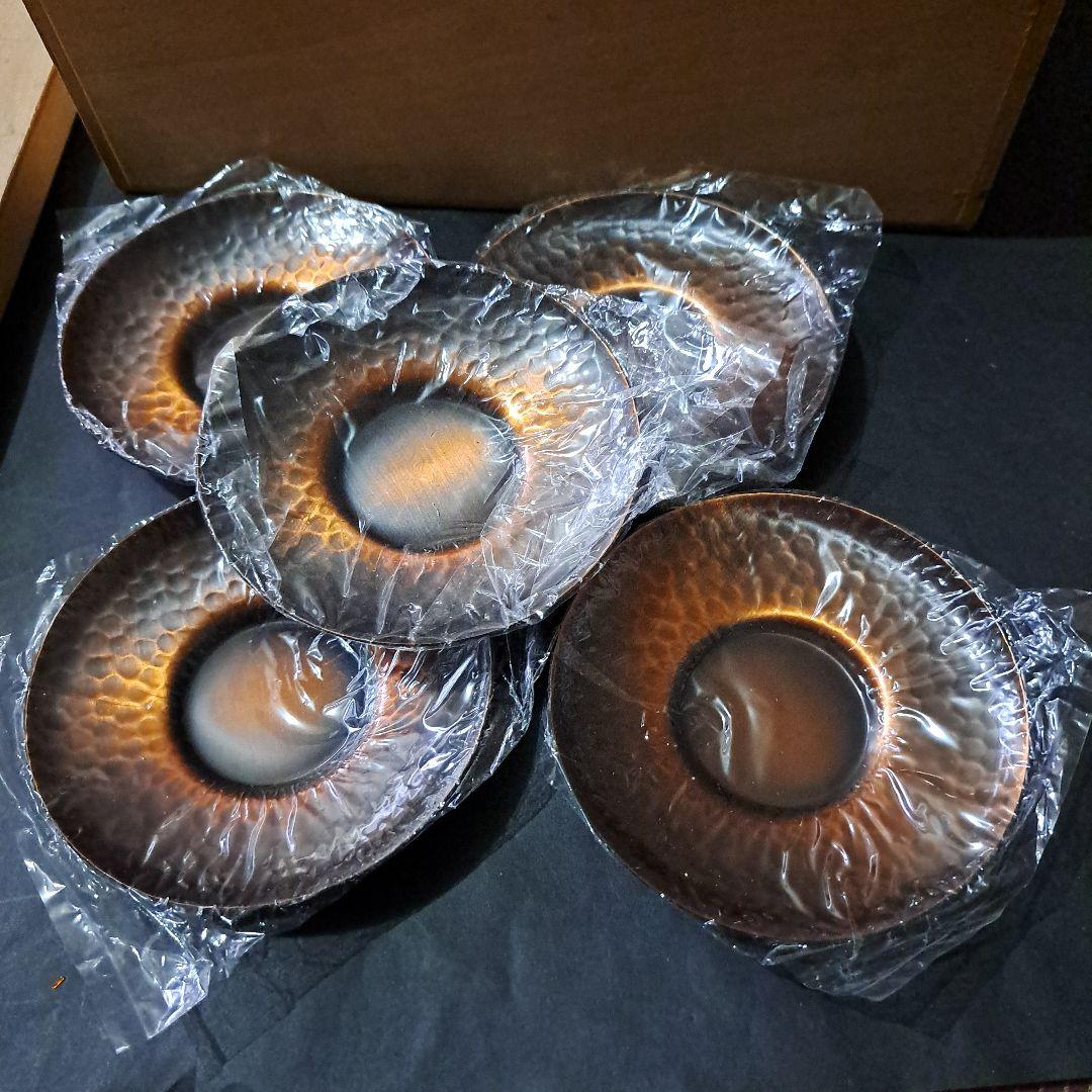 茶器揃　翠玉堂製品　銅製品　瑞煌　共箱付　六点セット　新品　木箱付