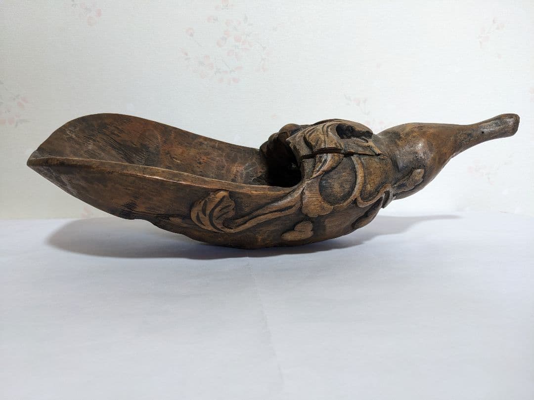 ♦中国古玩 花生 花器 竹根 竹製 清時代 茶葉用道具 古美術品 置物飾り骨董品