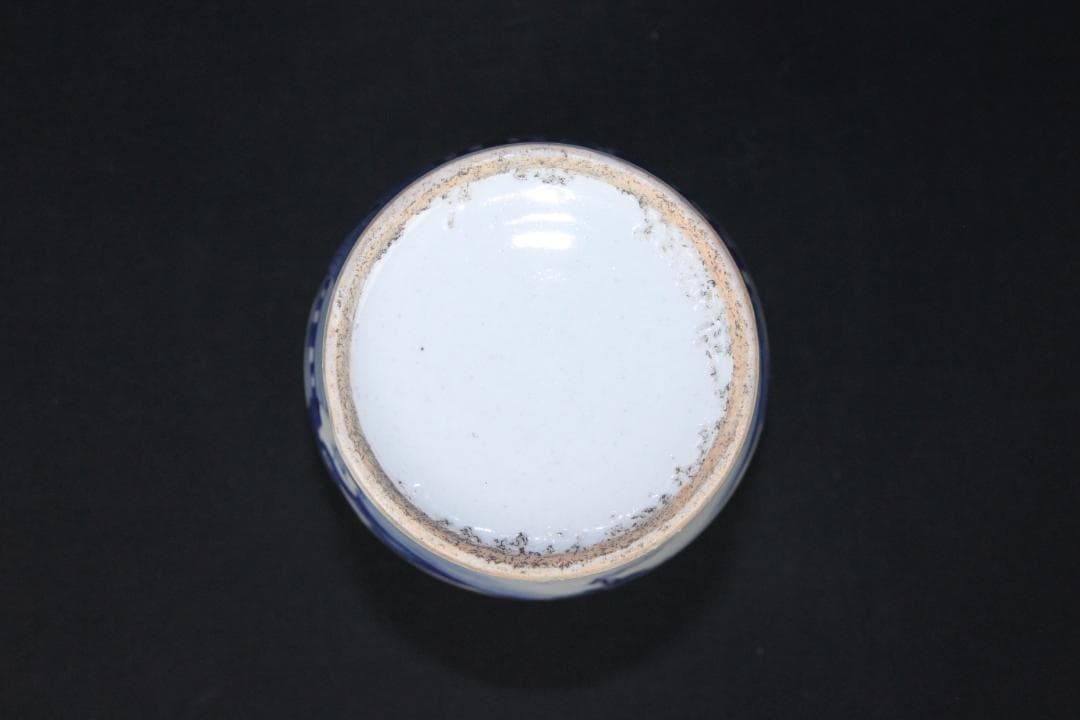 唐物 染付 清時代 青花 壺 茶入 花瓶 人物 中国 古美術 N21-6