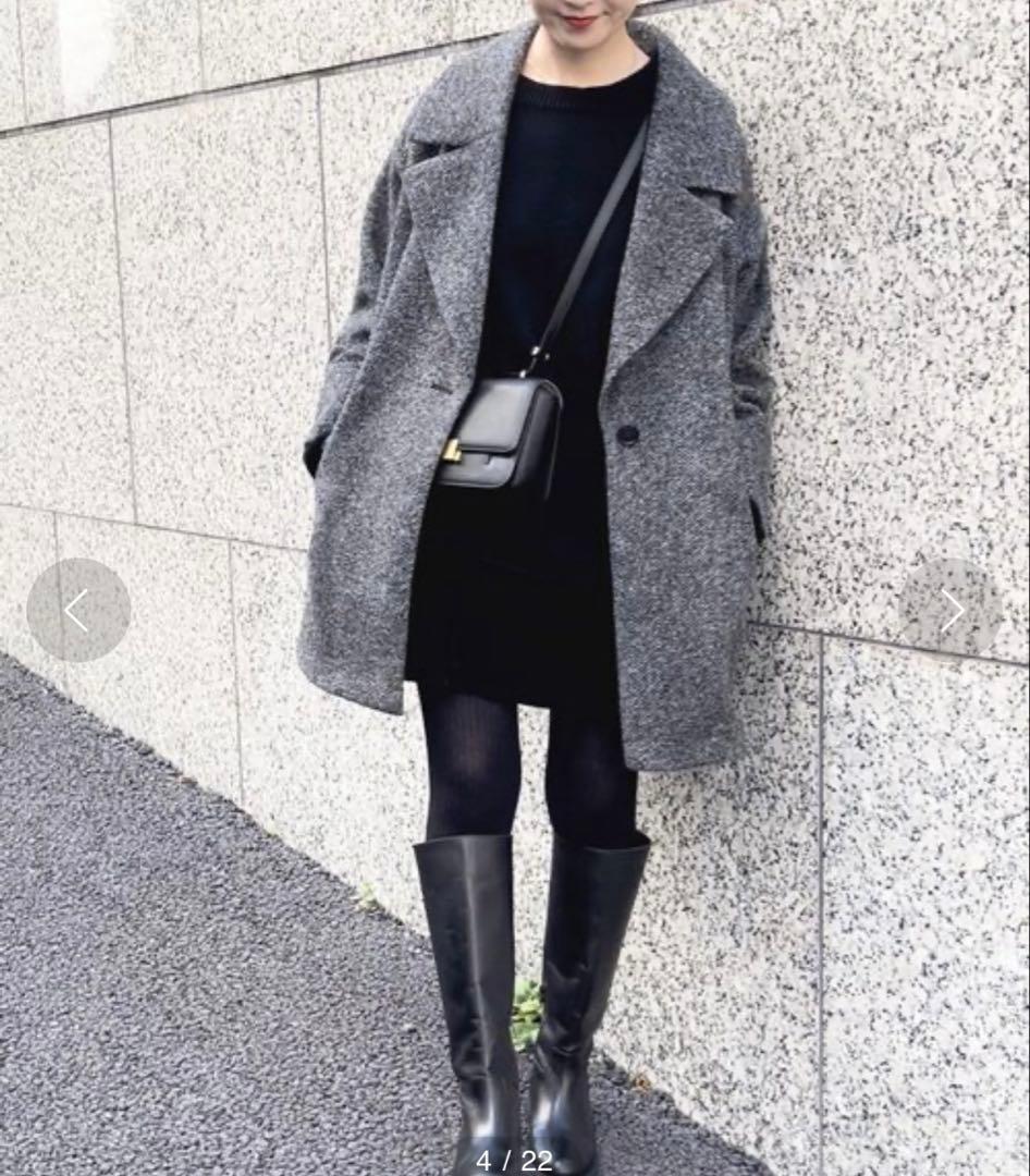 Wスライバーヘリンボーンミドルコート