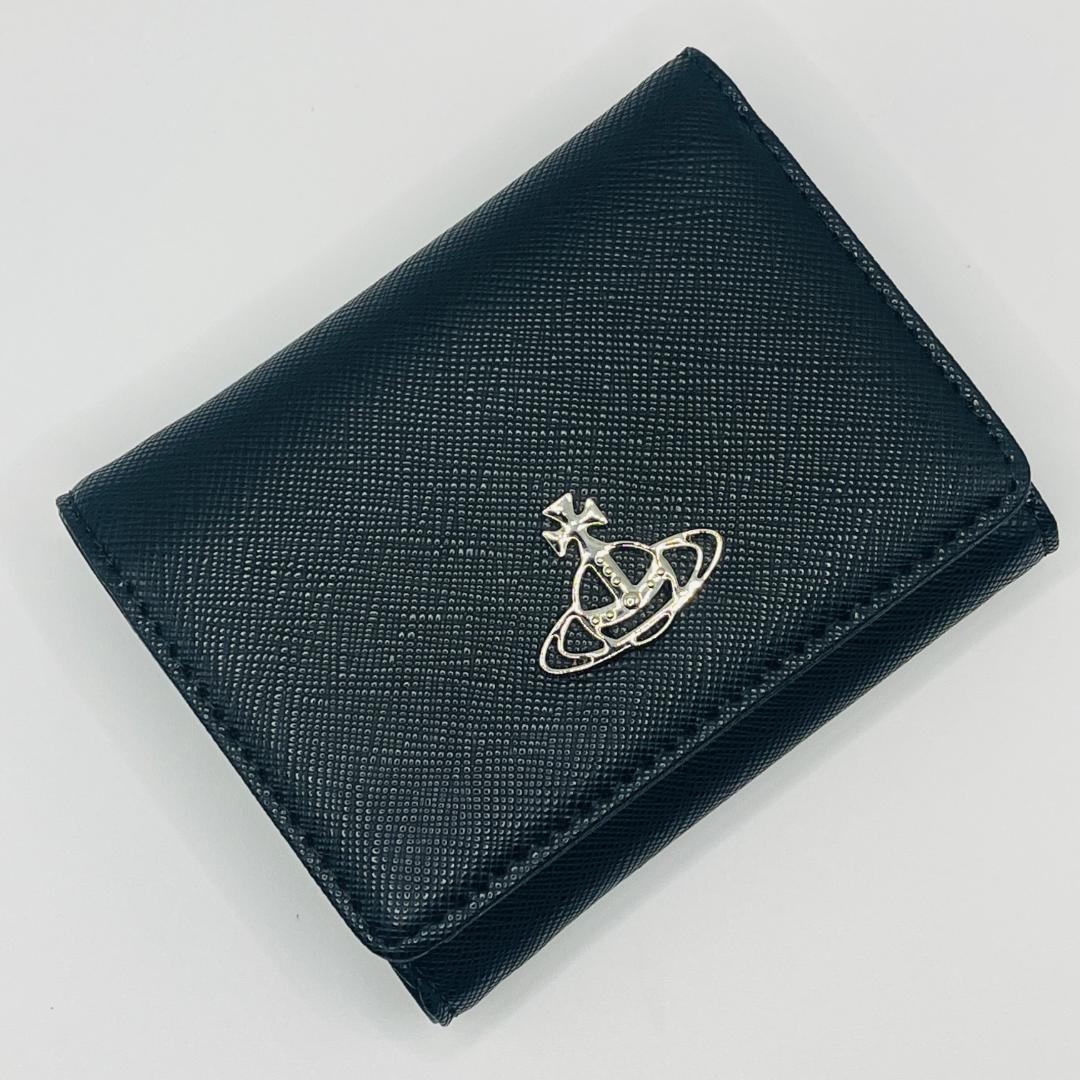 Vivienne Westwood 特価 折財布 黒 がま口 定番 シンプル