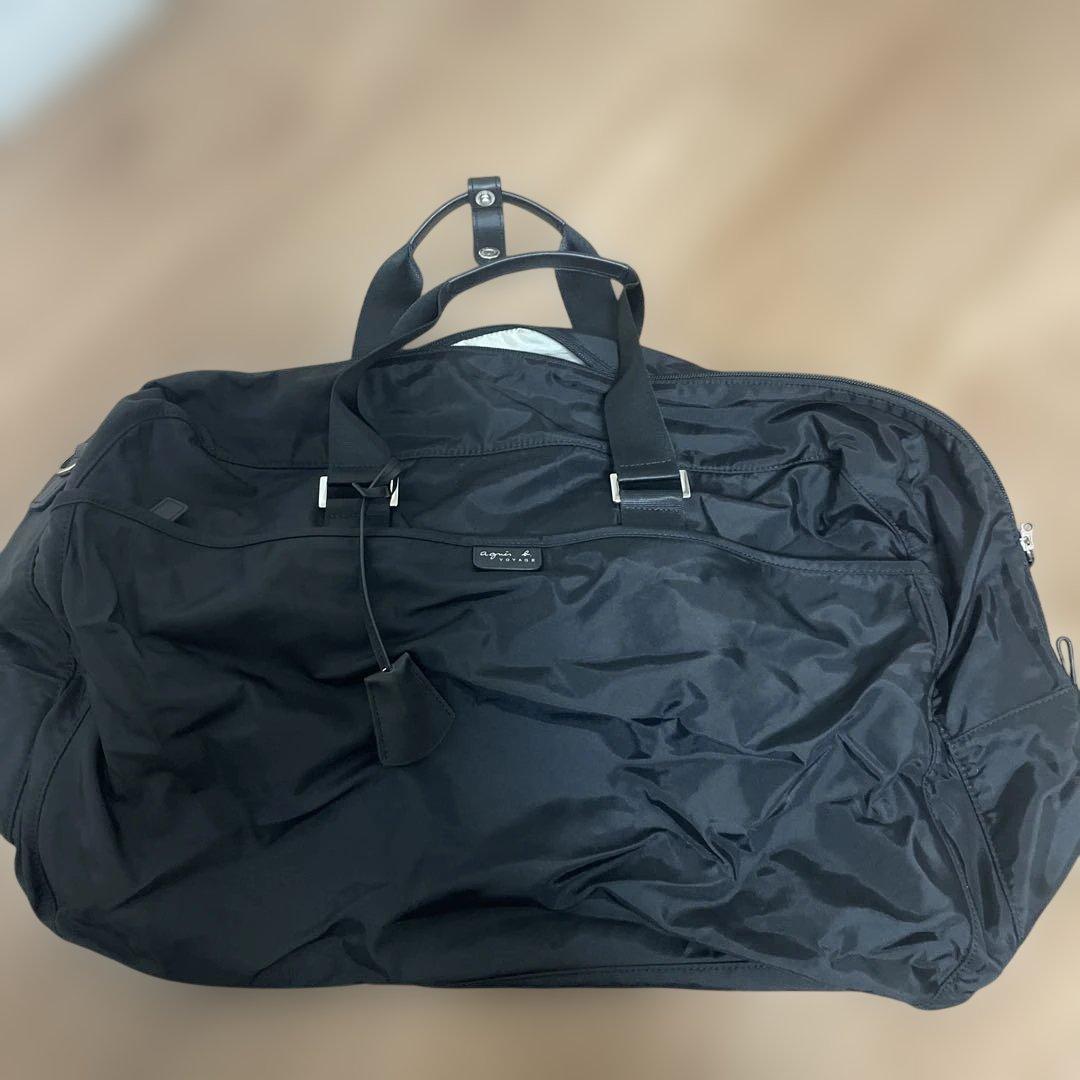 agnès b. VOYAGE ブラックボストンバッグ