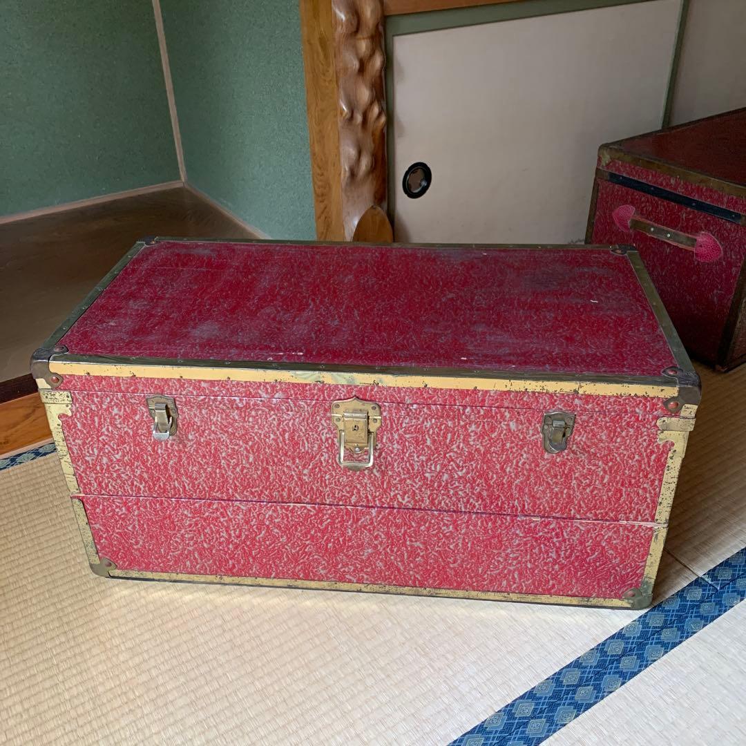 アンティーク BOX 箱 収納 衣装入 2段