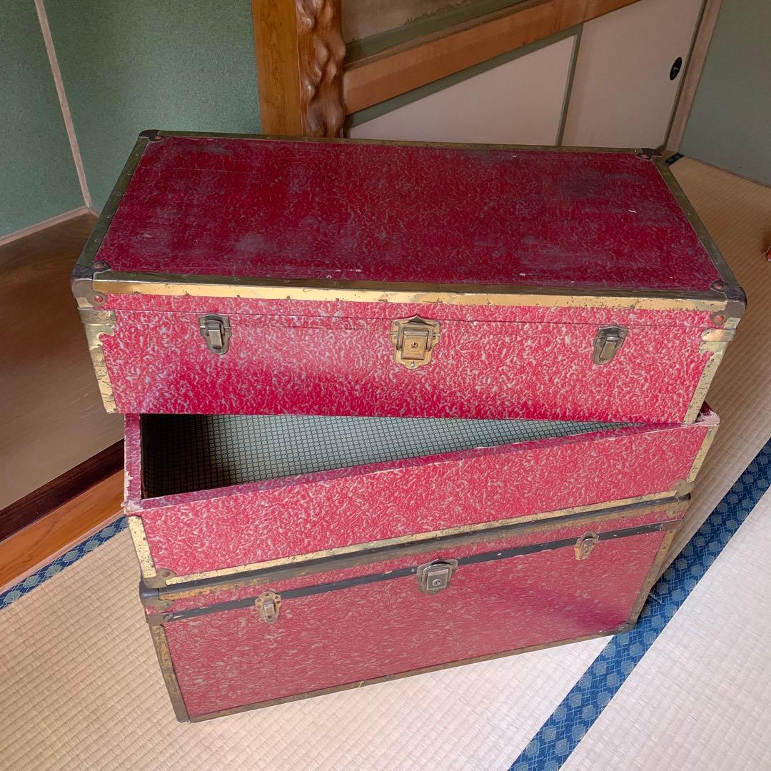 アンティーク BOX 箱 収納 衣装入 2段