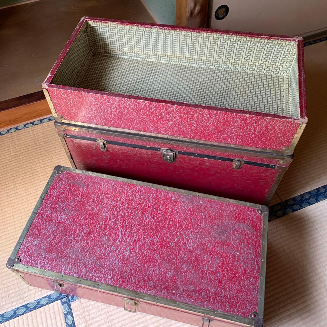 アンティーク BOX 箱 収納 衣装入 2段