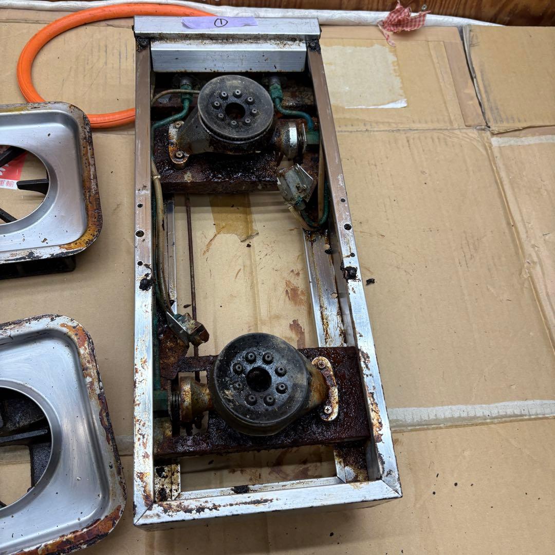 ①山岡金属 LPガス 卓上2口コンロ SK-55G ？200×510×150