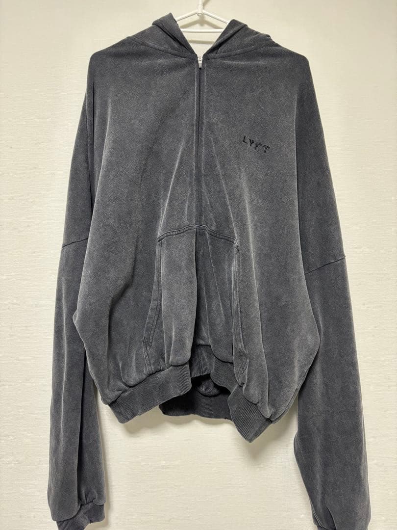 ジャケット・アウター OVERSIZEVINTAGESWEATZIP-UPHOODIE - BLACK