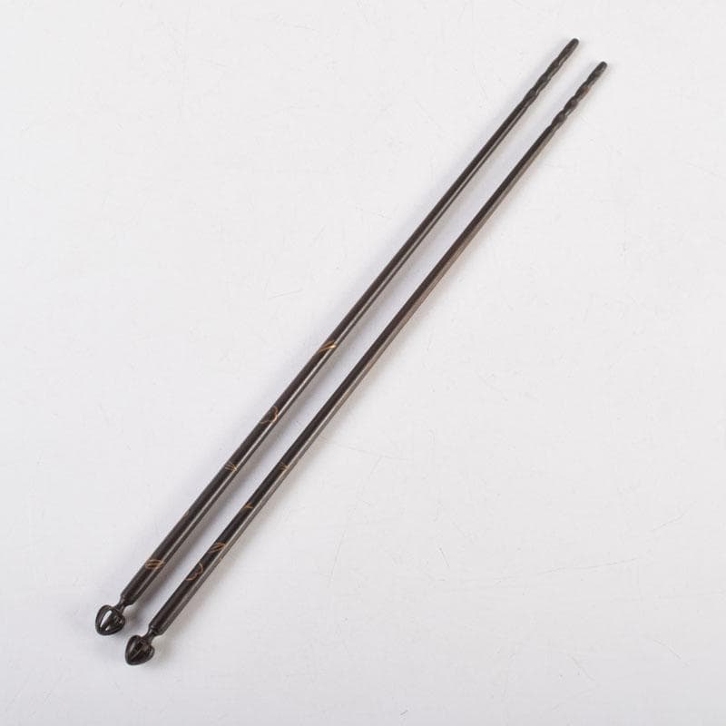 茶道具　寺西宗山作　古鉄　象嵌火箸　共箱　V　9202