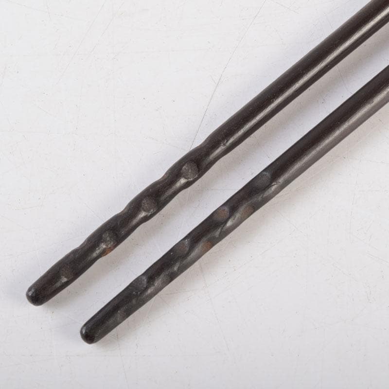 茶道具　寺西宗山作　古鉄　象嵌火箸　共箱　V　9202