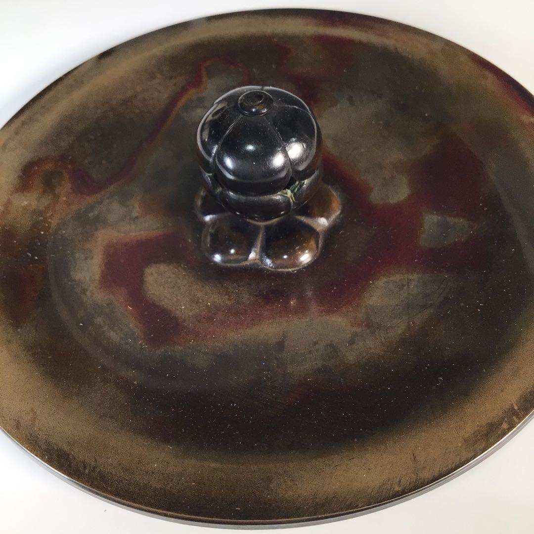 Ｍ６６２　茶釜　『釜師　門脇喜平造』『斑紫銅蓋』『真形釜』　共箱　茶道具