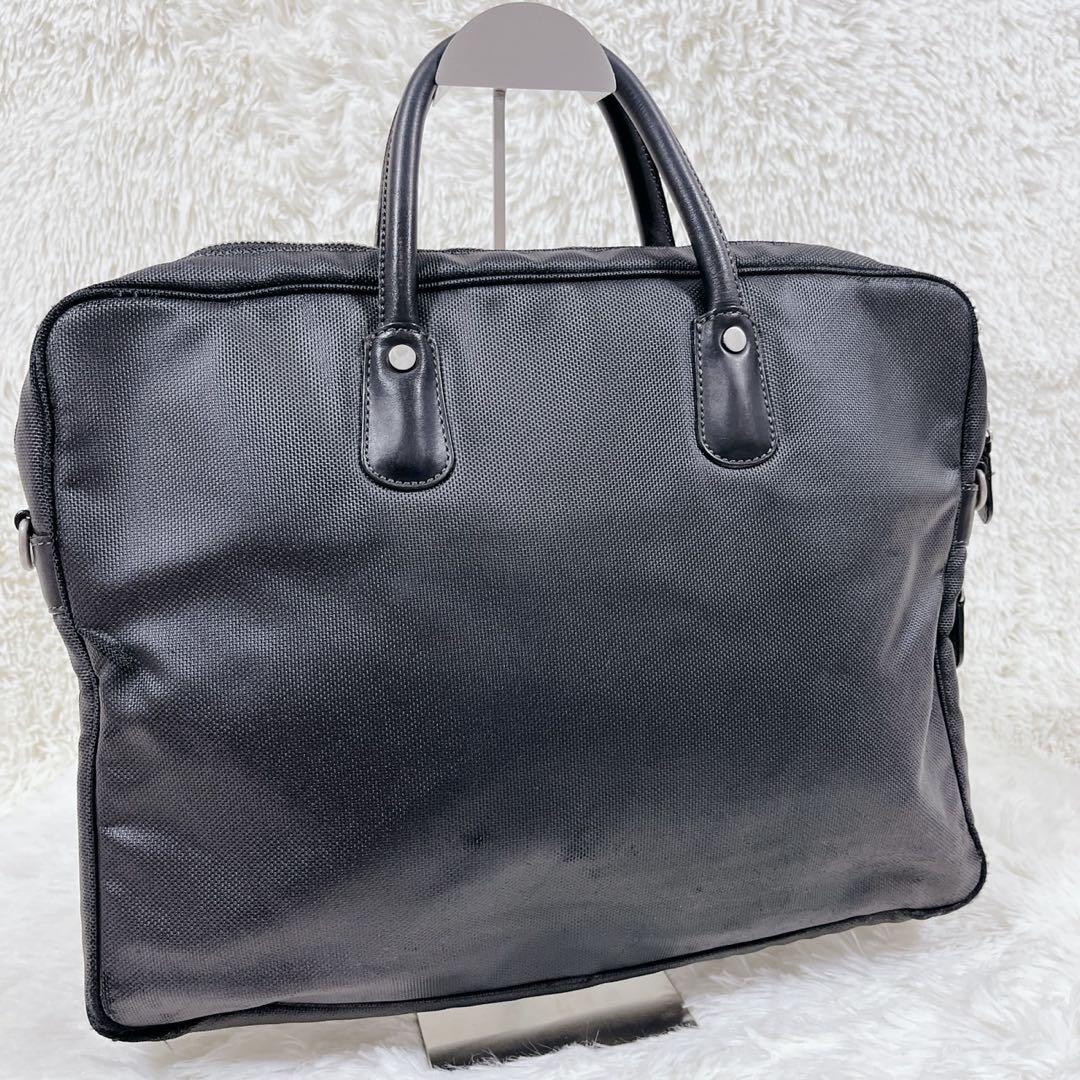 Paul Smithポールスミス　ビジネスバッグオールレザーブラックマルチカラー