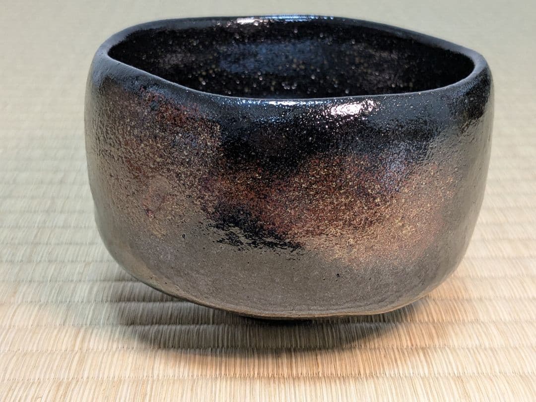 【上作】政所窯　永興紹道　春宵釉黒茶碗　京都