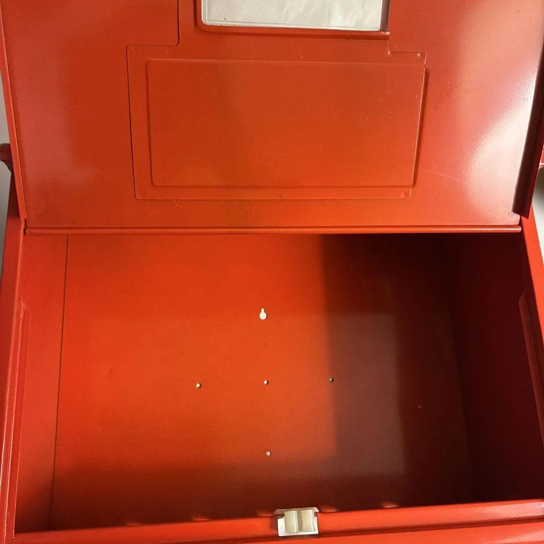 比較的美品　昭和レトロ 郵政省標準規格品 郵便受け 赤ポスト スチール製