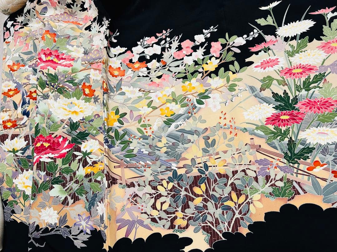 最高級本加賀友禅手書き技術者西川健一作品 本金箔高級袋帯23点完全フルセット