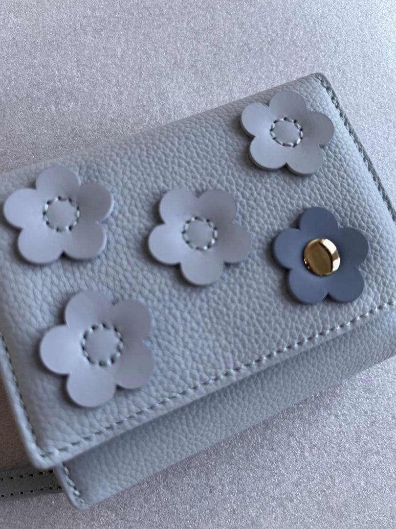 【未使用】MARY QUANT フーリーDパッチ ミニウォレット ブルー