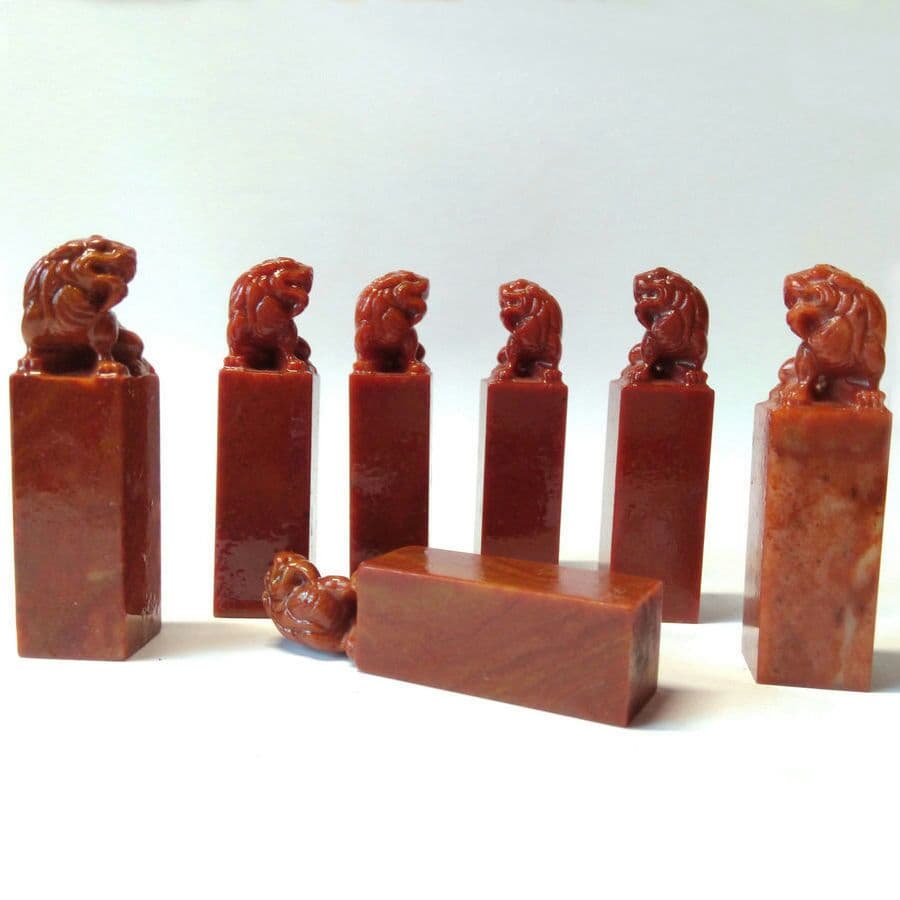 希少天然鶏血石 印章 篆刻 2枚印材