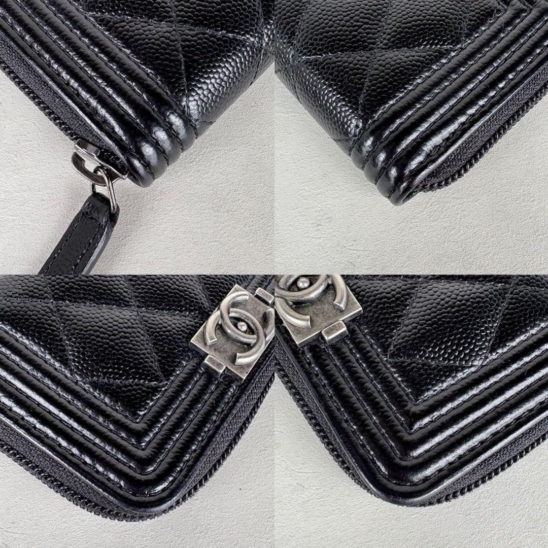 CHANEL ボーイシャネル　キャビアスキン　ケース　カードケース　財布