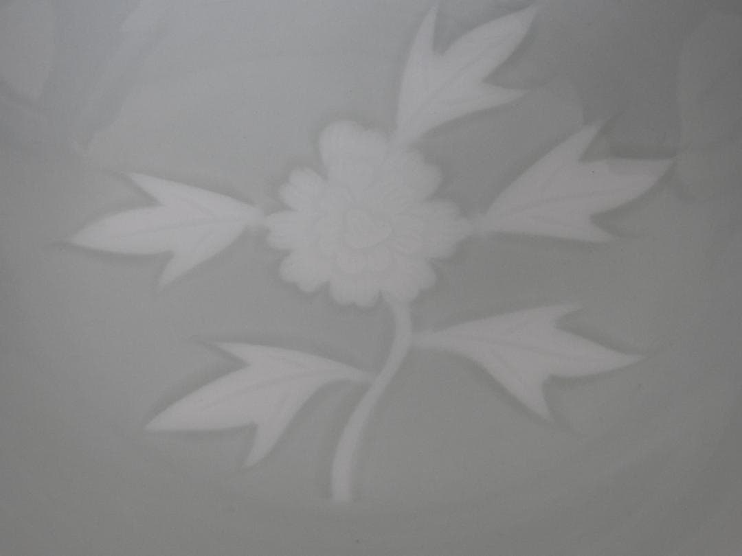 井上萬二　青白磁彫文　菓子器　共箱　MA746