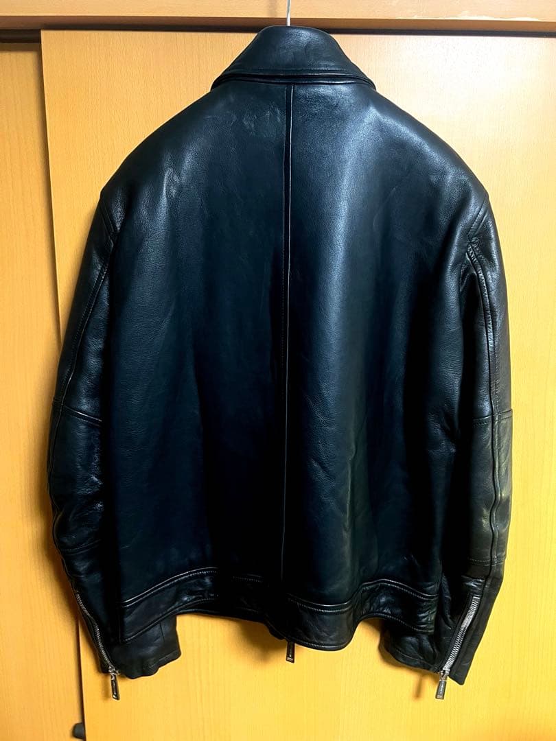 DSQUARED2 レザーシングルライダースジャケット 50