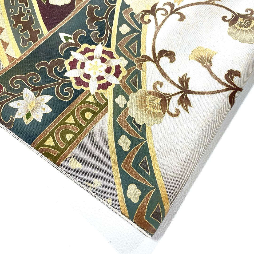 専用帯5669 4821 二点セット ●高級 正絹 太鼓六通 袋帯 花文 華文