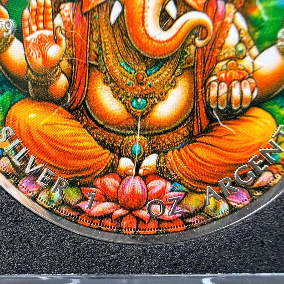 100枚限定 メイプルリーフ 銀貨 カラー インド ガネーシャ 1オンス 1oz